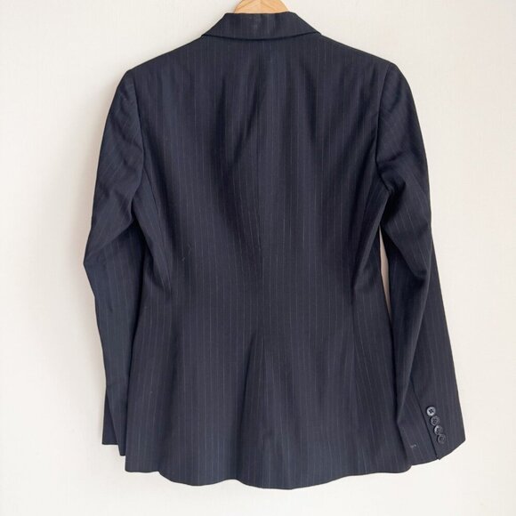 Vintage Ralph Ralph Lauren Double Breasted Pin Striped Navy Blue Blazer 8 - Picture 6 of 8